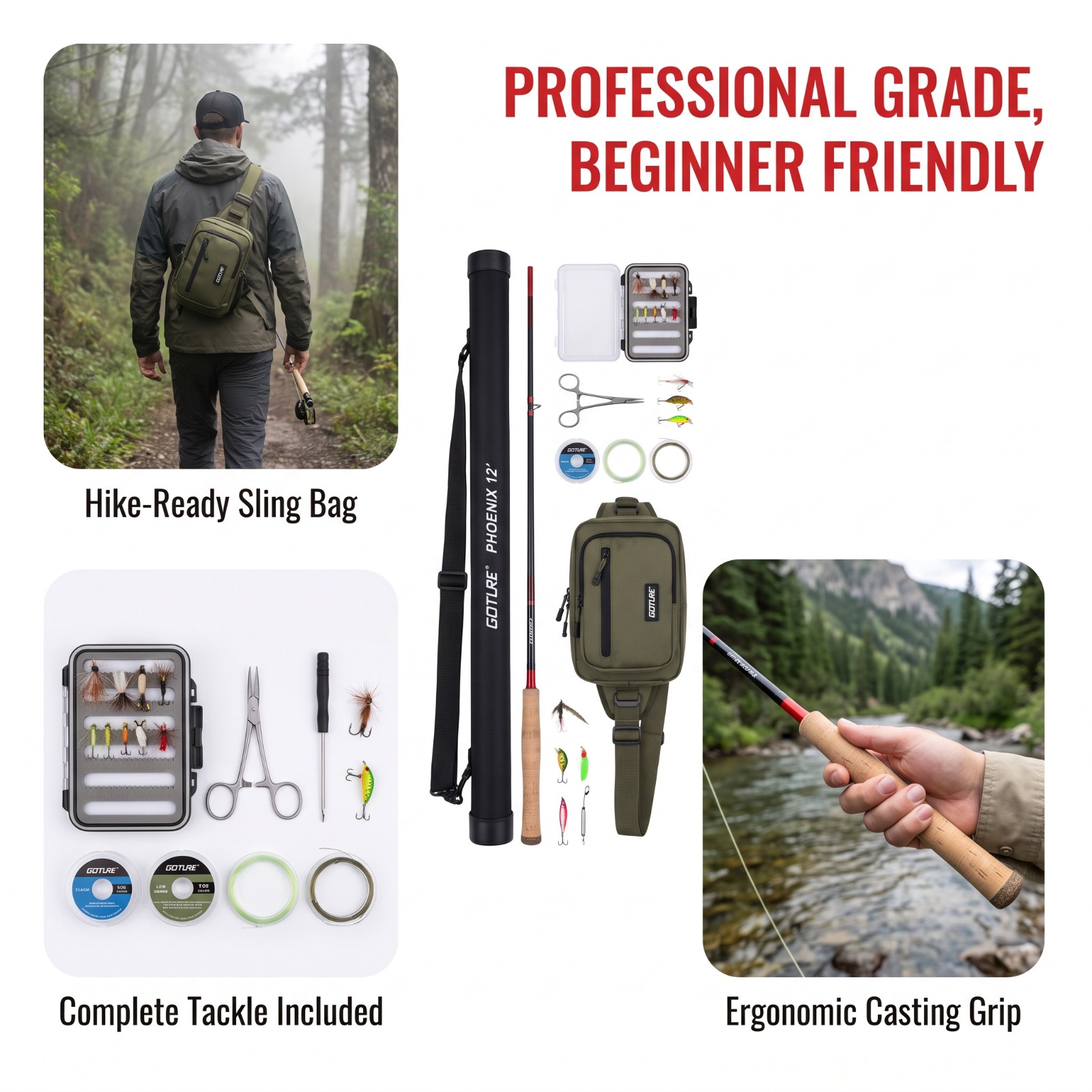 Goture 12FT 3.6M Tenkara Sinek - Fishing Rod Fly incelemesi ve fiyatı